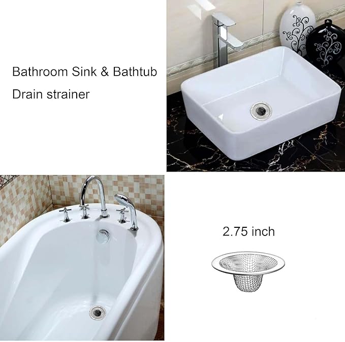 20Pcs Bathroom Sink Drain Strainer Screen Mesh, 2.75'' Stainless Steel Slop