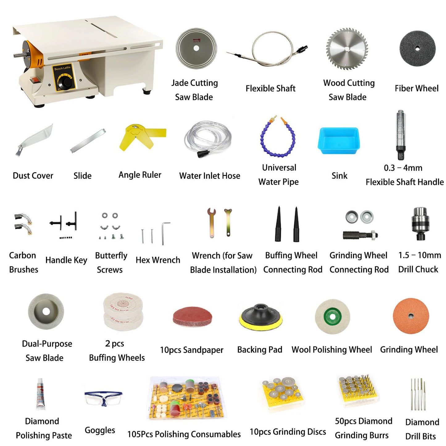 Jewelry Lapidary Saw Machine, 750W Wet Rock Cutting Table Saw with Water Cooling, Lapidary Equipment for Jade, Agate & Gemstone Polishing, Multi-Functional Rock Cutter
