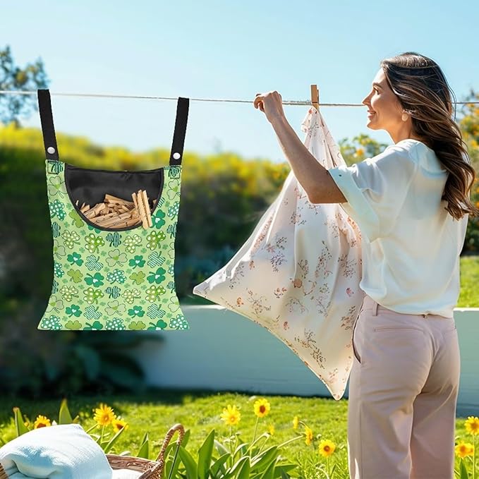Clothes Pin Hanging Bag with Hanging Rope 14.5 X 12 Inch Clothespin Bag