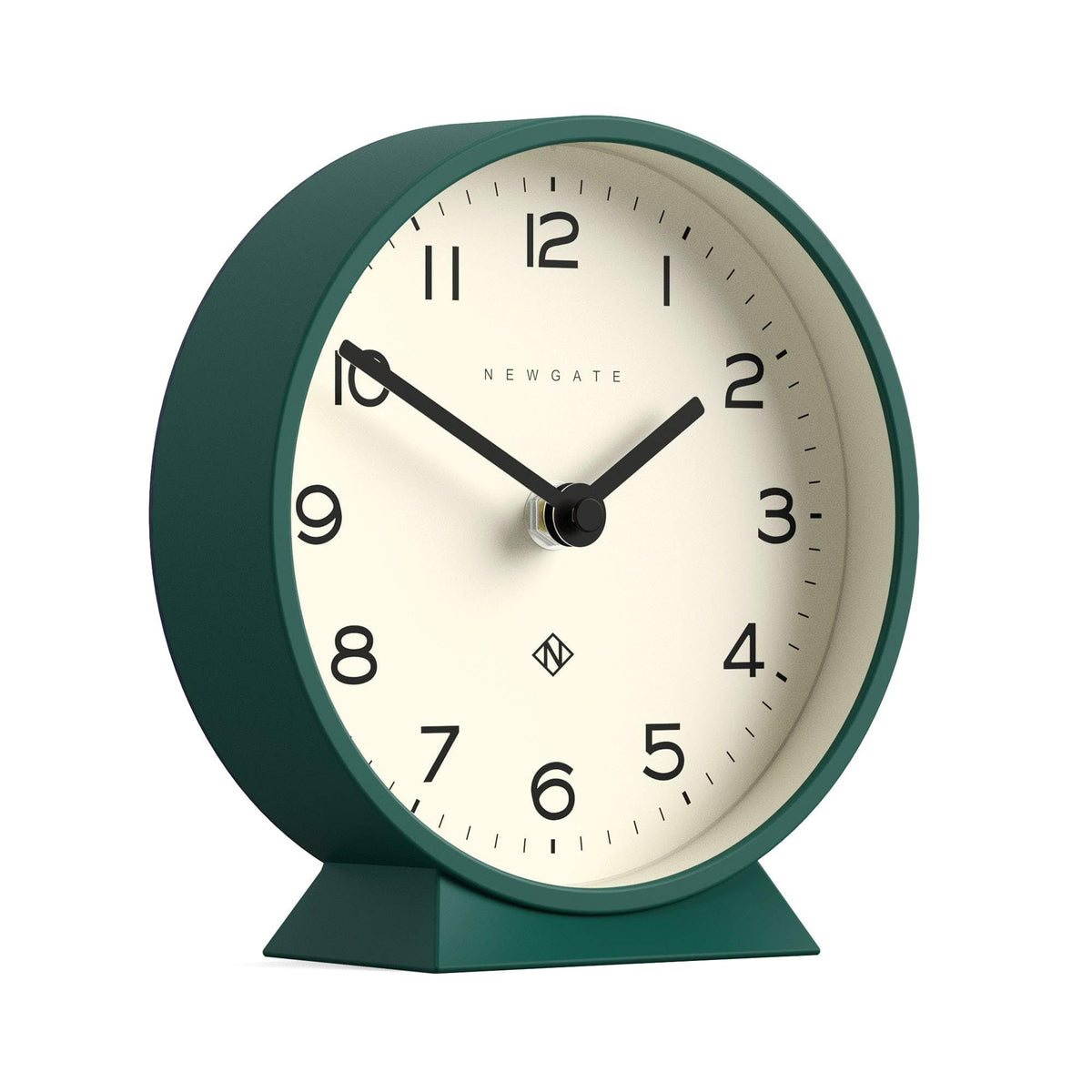 NEWGATE® M Mantel Echo Desk Clock | Modern Round Design | Eden Green | Easy to Read Numbers | Contemporary Style for Desk, Table, Shelf or Bedside