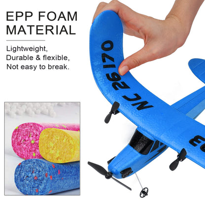 Makerfire RC Airplane FX-803 RTF RC Plane 2.4GHz 2CH Built-in 6-Axis Gyro EPP Remote Control Airplane Glider Easy to Fly for Beginner Adults Kids (Blue)