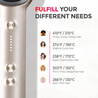 Hair Straightener Brush, TYMO Ring Hair Straightener Comb Straightening Brush for Women with 5 Temps 20s Fast Heating & Dual Voltage, Black