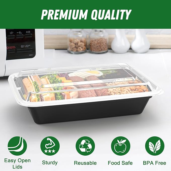 50 Pack 32 oz Meal Prep Containers Reusable