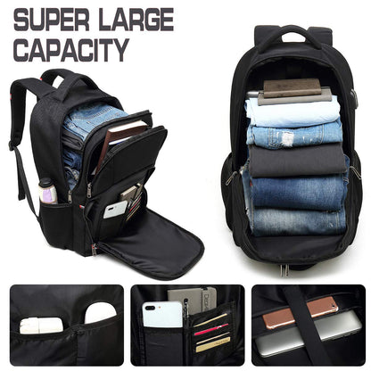 Della Gao Laptop Backpack, Extra Large Anti-Theft Business Travel Laptop Backpack Bag with USB Charging Port, Fit 17 Inch Laptop, Black