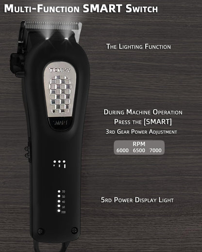 Hair Clippers for Men Professional Clippers for Men Cordless&Corded Barber Clippers for Hair Cutting & Grooming. Rechargeable Hair Trimmer Kit for Household (Red)