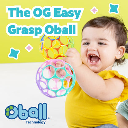 Bright Starts Oball Rattle Easy-Grasp Toy - Pink, Ages Newborn+