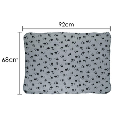 DIGIFLEX Large Pet Blankets x3 Dog Cat Soft Fleece 70cm X 100cm - Washable Soft Fleece Dog/Cat Throw Blanket - Paw Print Design – Bedding for a Puppy & Kitten