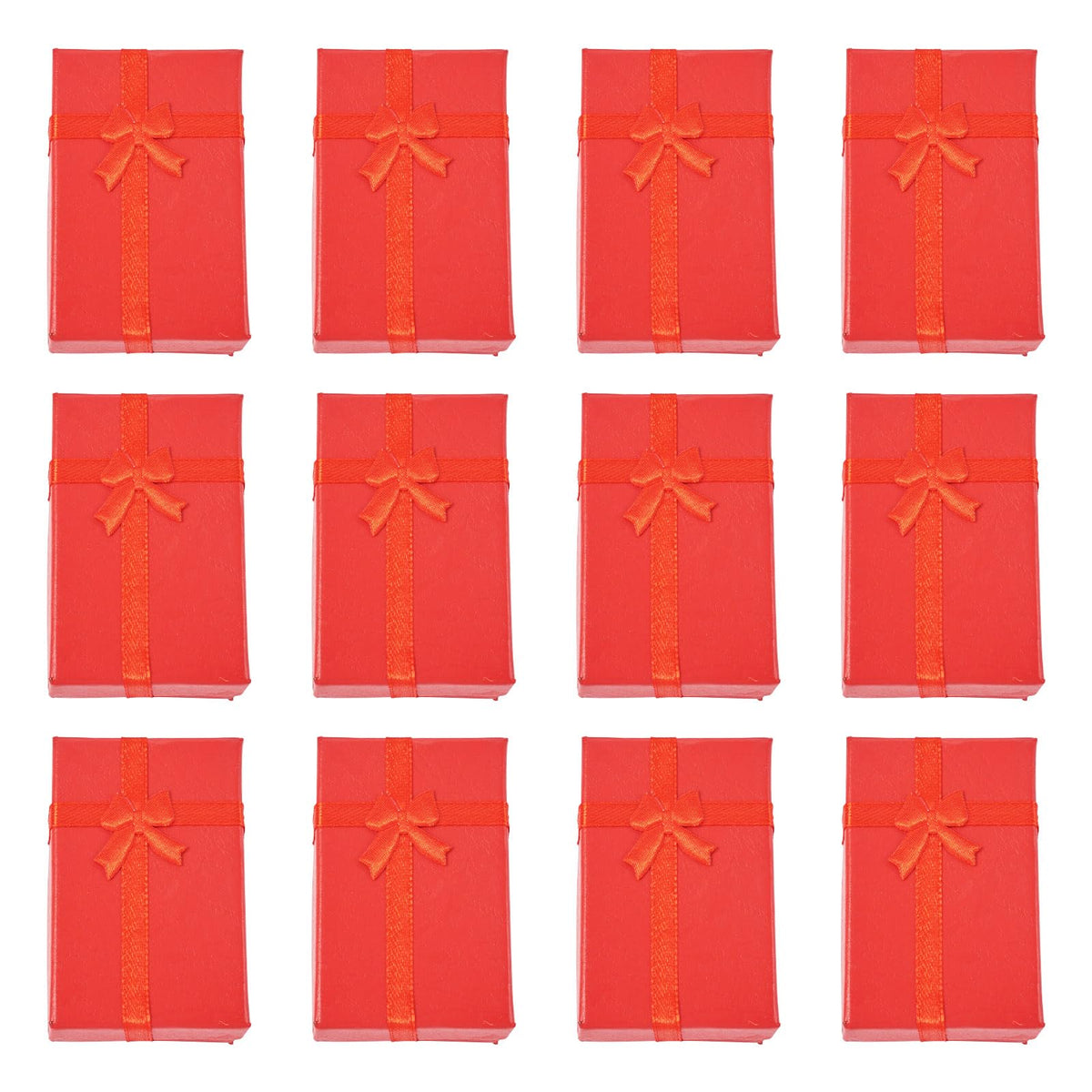 Craftdady 12pcs Red Jewelry Boxes Small Necklace Box Cardboard Jewelry Gift Boxes With Lids Bowknot Ring Earring Boxes for Women Valentines Day Jewelry Gift Packaing Display Organizer