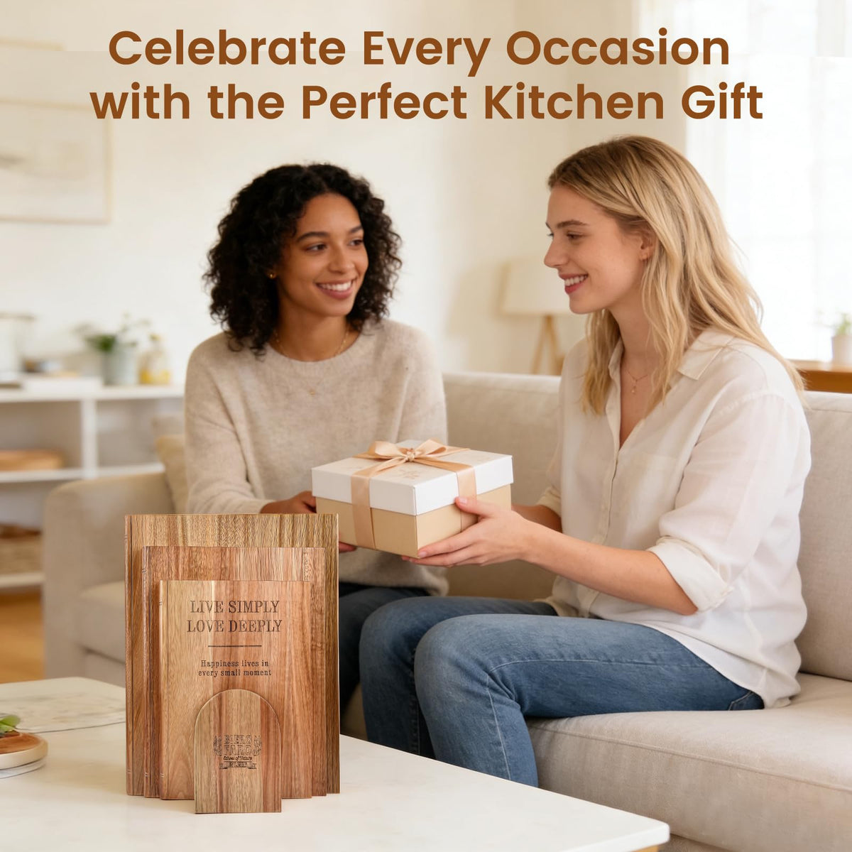 Book cutting board Set of 3, Acacia Wood Chopping Board with Stand, Charcuterie Kitchen Boards with Book‑Style Design for Cheese, Meat and Vegetables