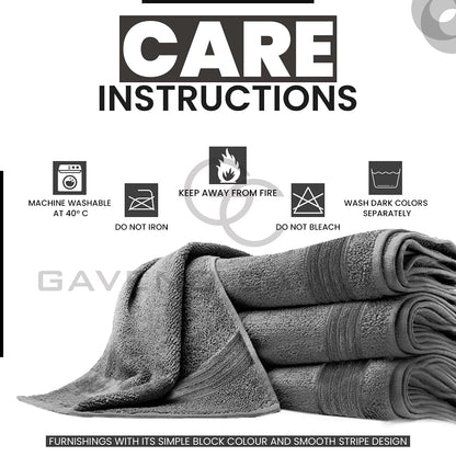 GC GAVENO CAVAILIA Luxury 450 GSM Jumbo Bath Sheet, Highly Water Absorbent Towels, Pack Of 4 Towel Set, Charcoal, 80X170