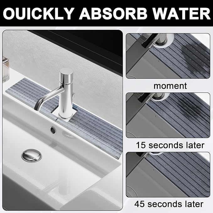 Faucet Mat for Kitchen Sink, Stone Faucet Mat for Kitchen Sink Tray