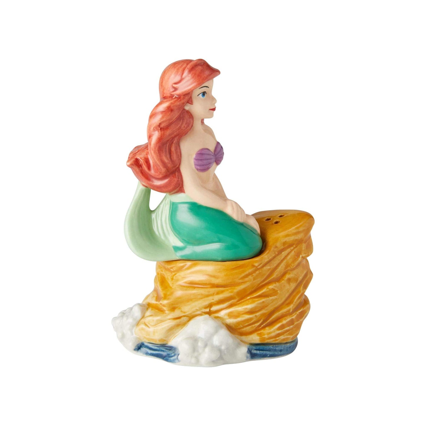 Enesco 6002273 Disney Ceramics the Little Mermaid Ariel on Rock Salt and Pepper Shakers, 3.85 Inch, Multicolor