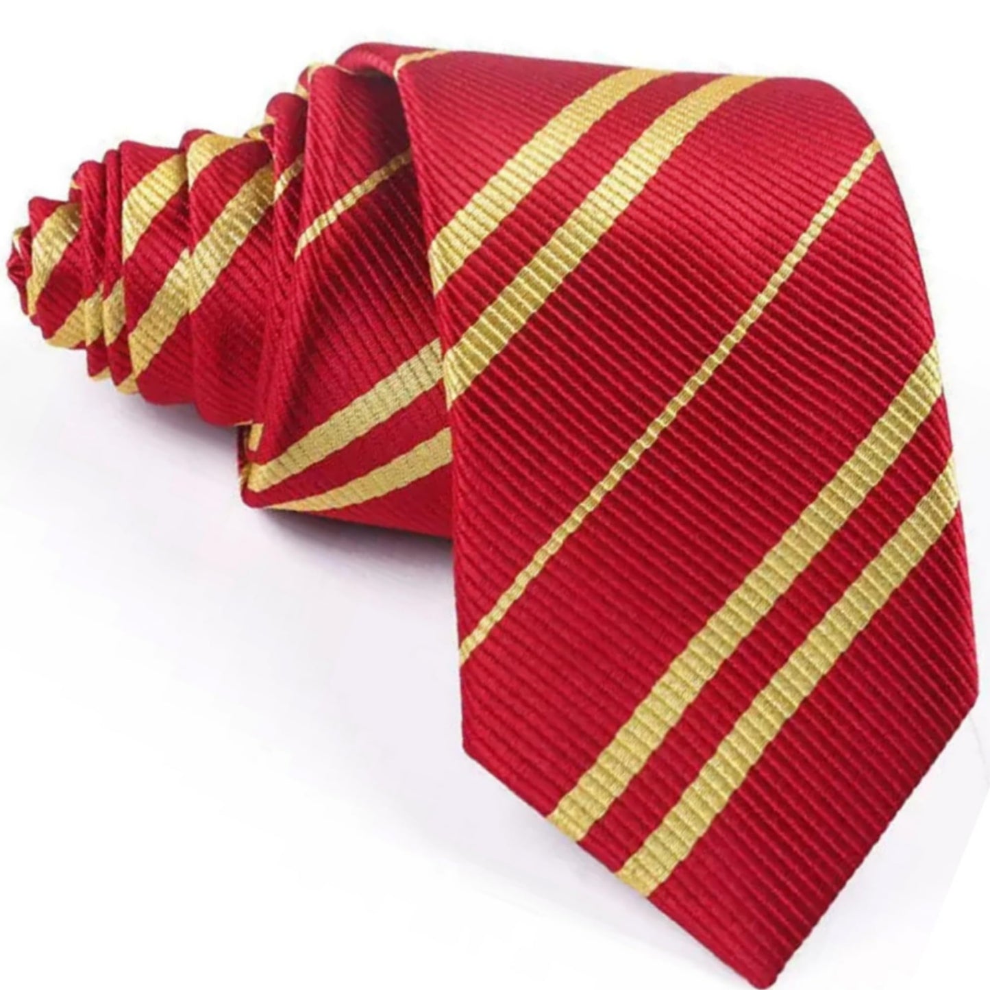 Sawaruita Striped Tie Novelty Cosplay necktie for Magic School- Halloween Costumes Accessories Kids Teens,Women,Men(Deep Red)