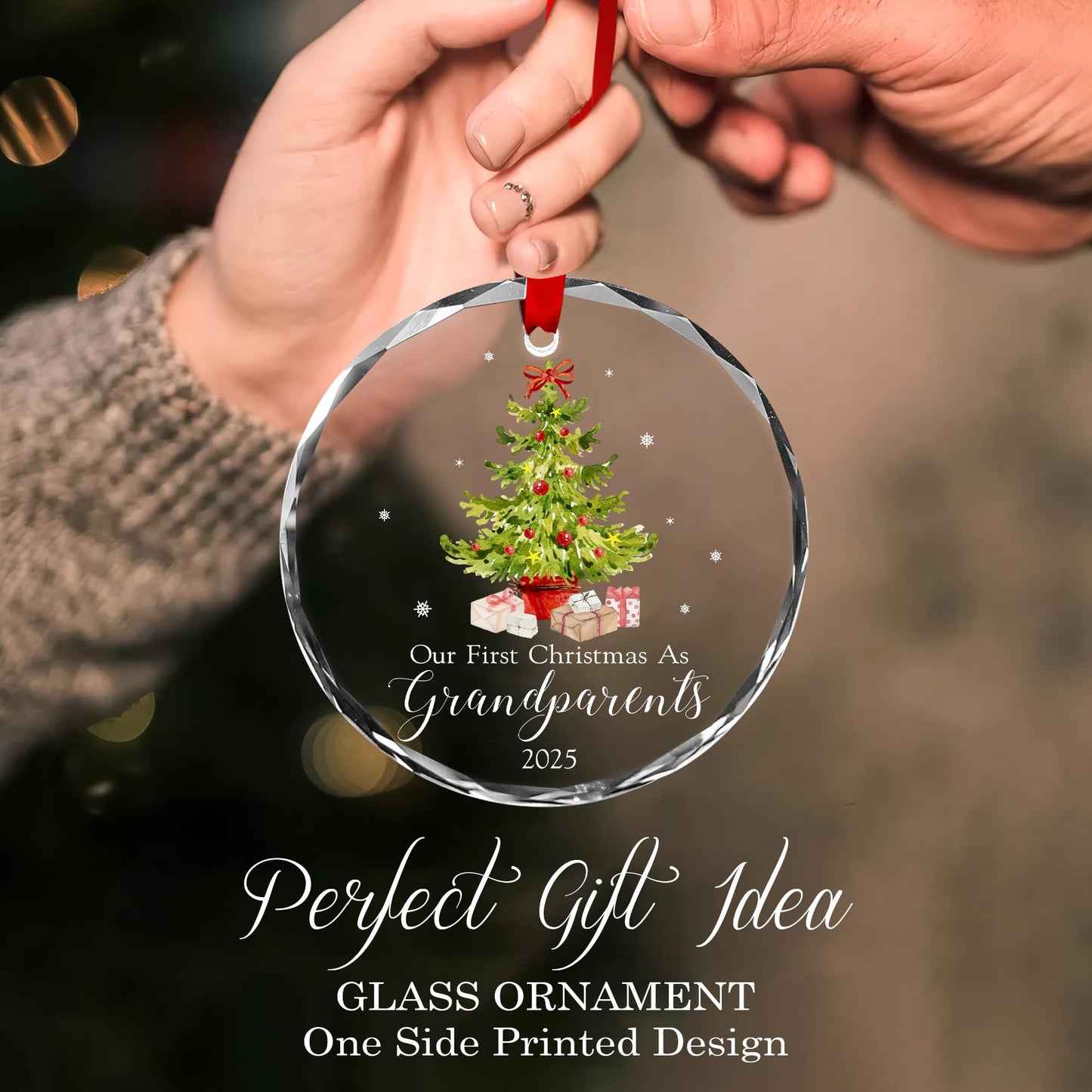 MALFIRST Our First Christmas as Grandparents 2025 Ornament – First Time Grandparent Ornament, New Grandpa Grandma Gift, Grandmas First Christmas Ornament, First Year as Grandparents Keepsake