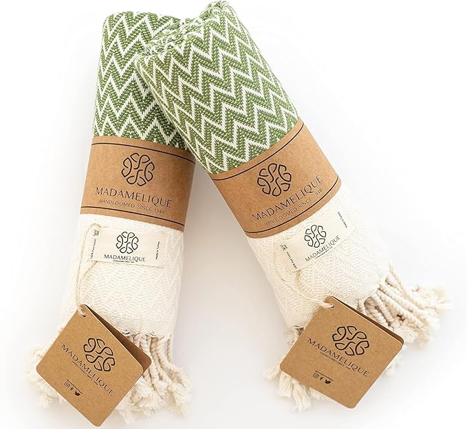 Madamelique Exclusive Hand Towels Set of 2-18 x 40 Inches
