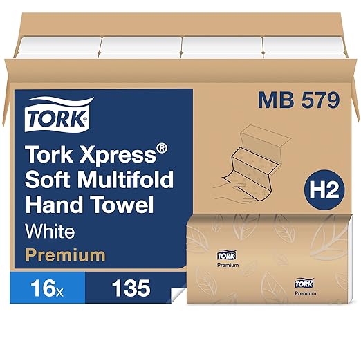 Tork Soft Xpress Multifold Paper Hand Towels White, H2 System Compatible 16