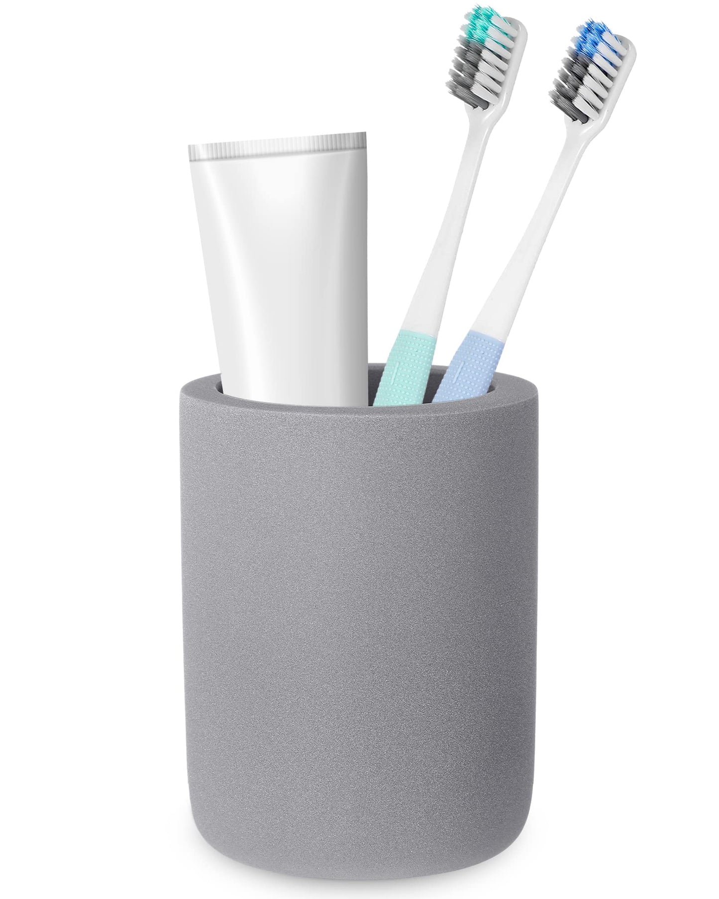 Diatomite Toothbrush Holder, BOJDOPIE Water Absorption Quick Drying Bathroom Countertop Organizer, Stand Cup for Toothpaste Makeup Brushes Razors (Grey)