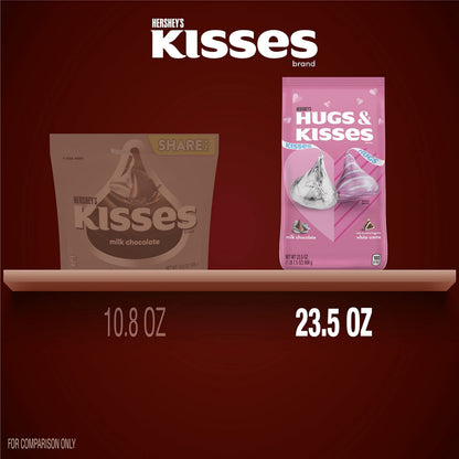 HERSHEY'S HUGS & KISSES Assorted Flavored, Valentine's Day Candy Bag, 23.5 oz