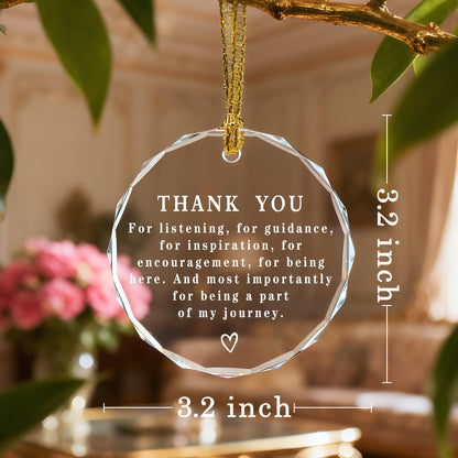 Thank You Keepsake, Thank You Gift, Crystal Christmas Ornament, Coworker Gift, Gifts to Say Thanks, Gifts for Friend, Bridesmaid, Mum & Teacher