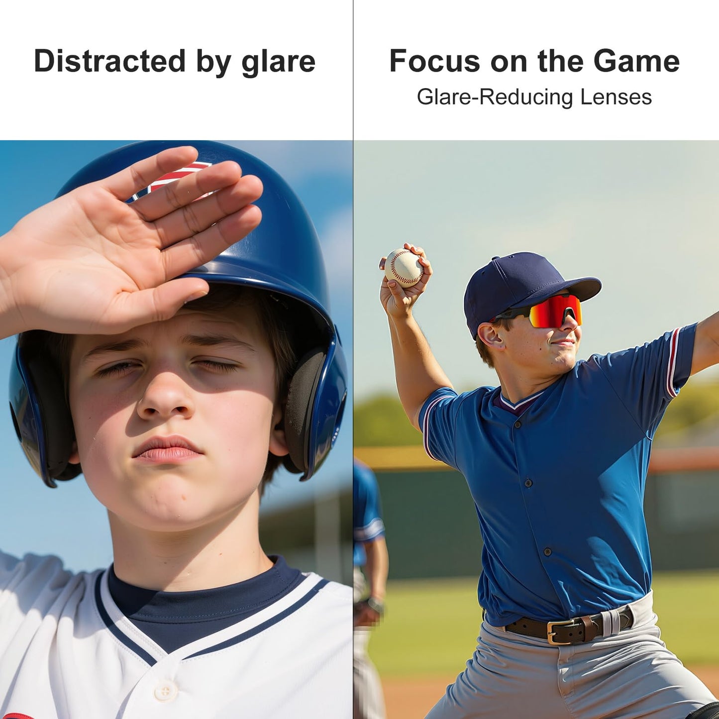 HAAYOT Polarized Cycling Glasses,Sports Sunglasses for Men Women,Baseball Biking Running Sunglasses 5 Lenses White Blue