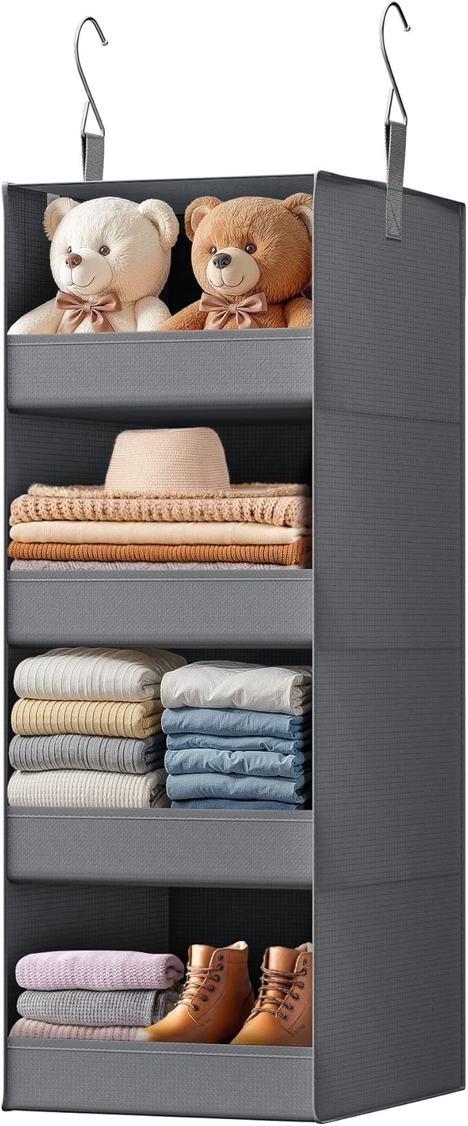 GRANNY SAYS 4-Shelf Hanging Organizer, Closet Hanging Shelves, Closet Hanging