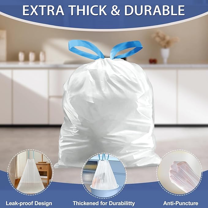 240 Count 8 Gallon Trash Bags Drawstring