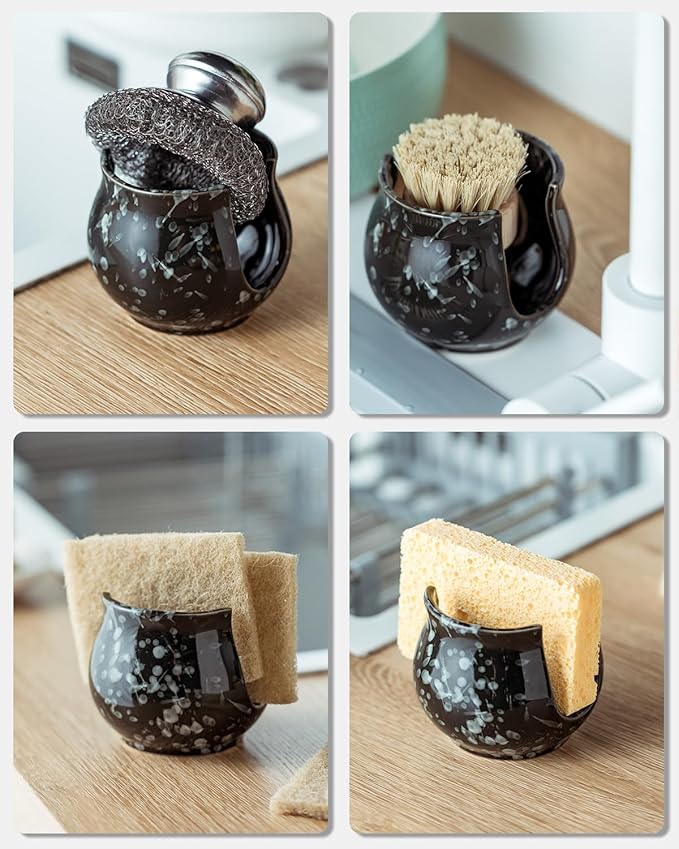 Kitchen Sponge Holder, Ceramic Dish Sponge Holder Kithen Sink Organizer