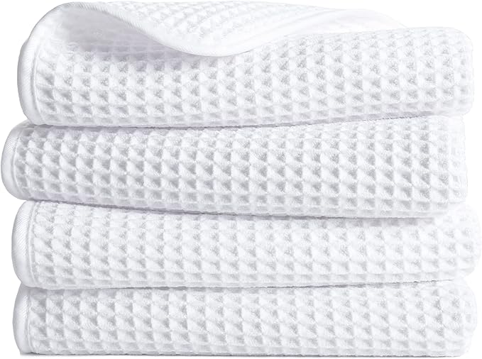 POLYTE 430 GSM Microfiber Lint Free Hand Towel, 16 x 30 in, 4 Pack