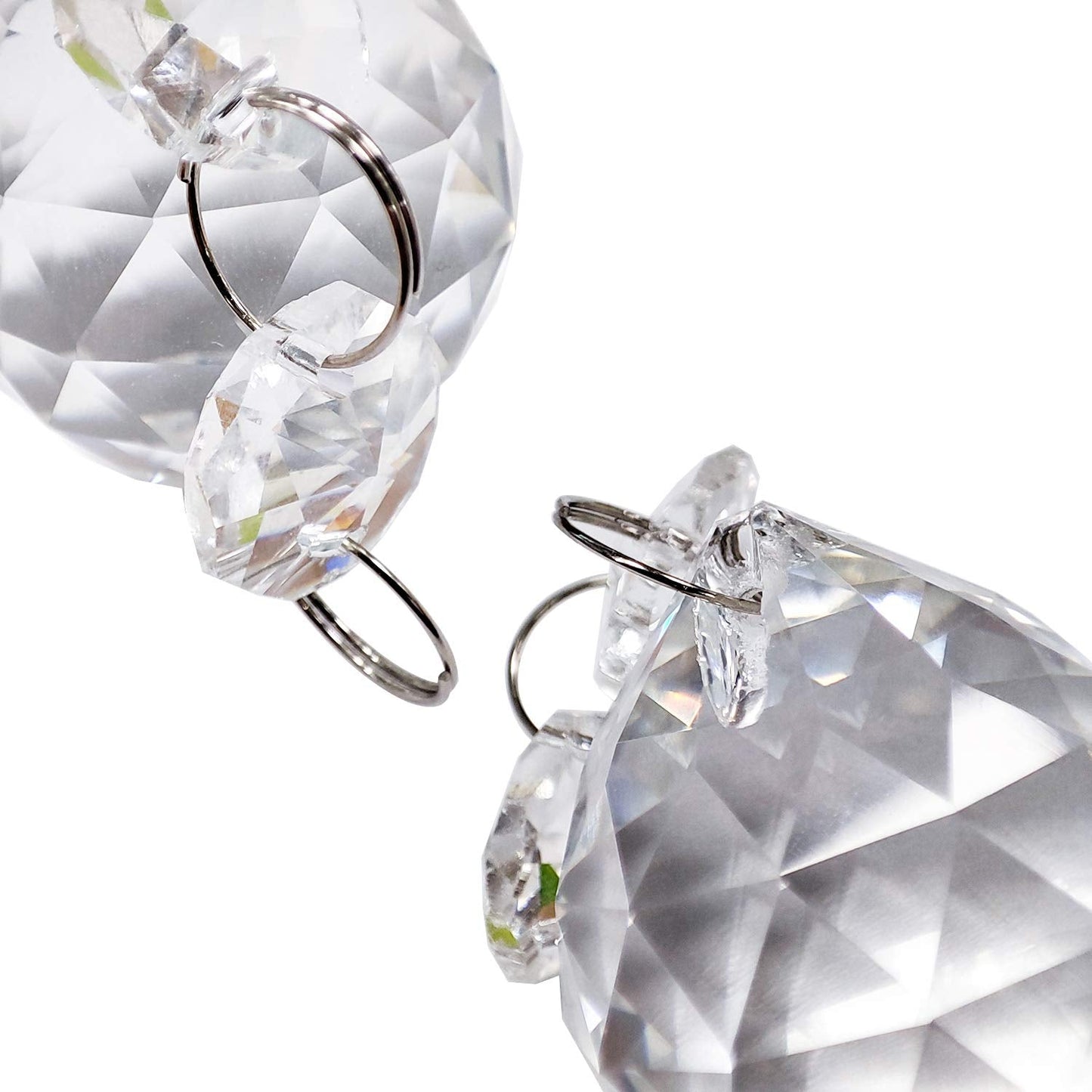 Yesland 20 Pcs Crystal Glass Ball, 30mm Pendants Balls & Chandelier Prisms, Clear Faceted Hanging Crystals for Wedding Home and DIY Craft Jewelry Decoration