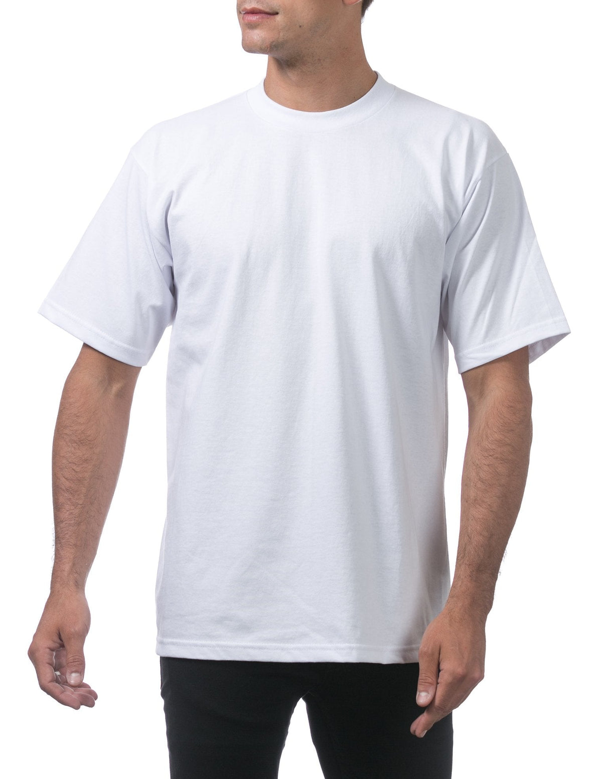 Pro Club Men's 3-Pack Heavyweight Cotton Short Sleeve Crew Neck T-Shirt, White, X-Large