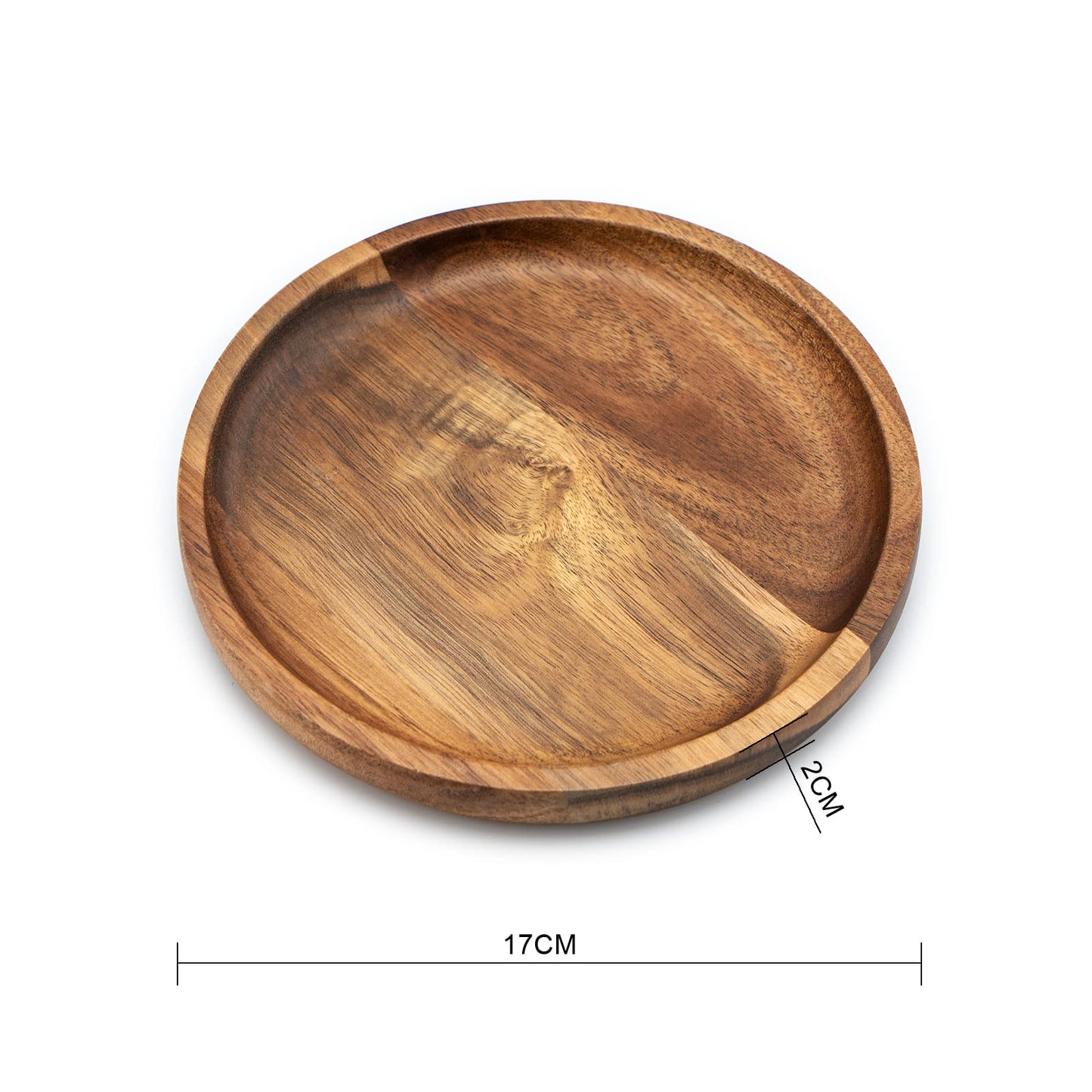Acacia Wood Round Dinner Plates 6 Inch - Serving Tray & Platters for Home Decor, Food, Vegetables, Fruit, Charcuterie, Appetizer (Set of 4 Wooden Charger)