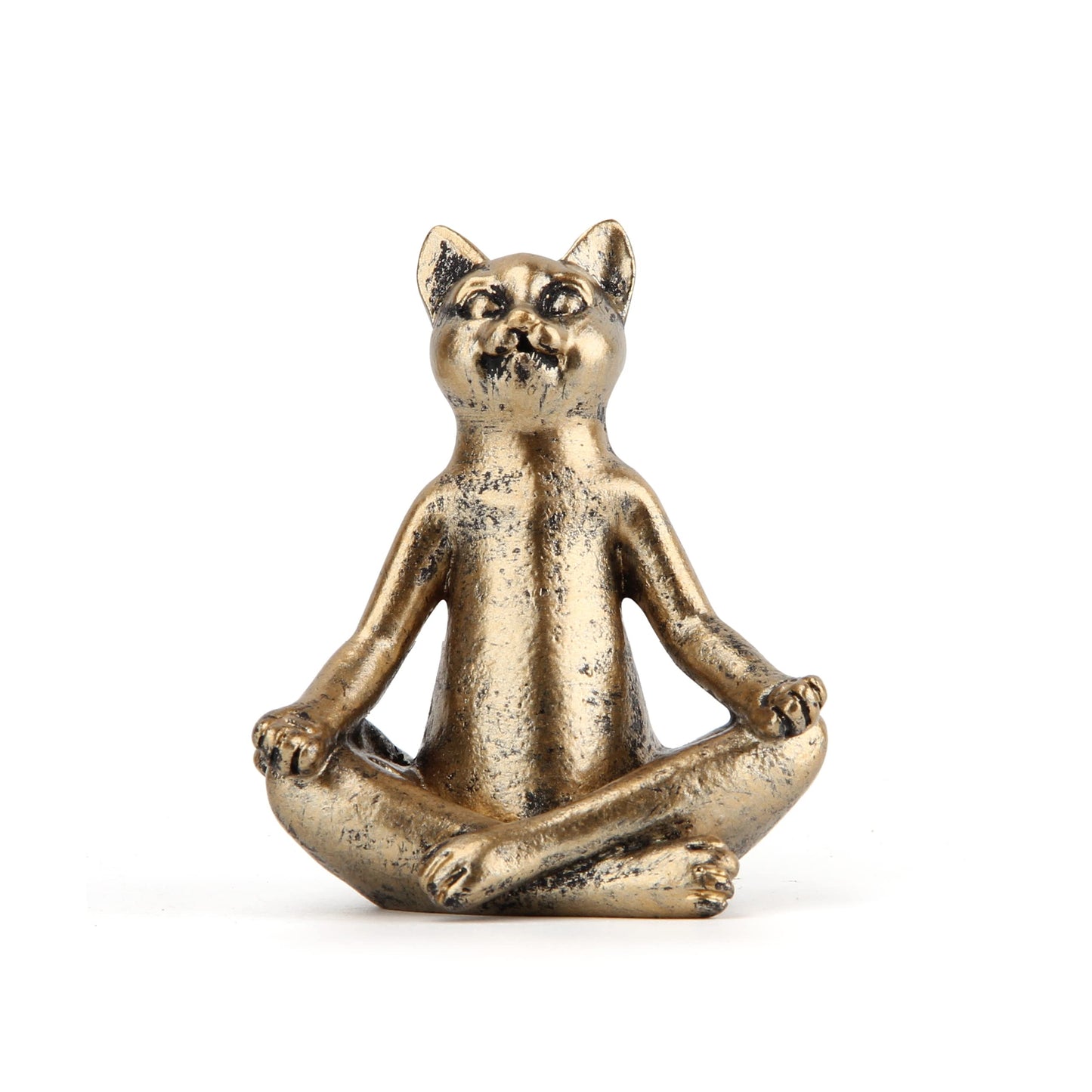 Smadeer Yoga Cat Statues for Home Decor Accents,Yoga Pose Figurine for Zen Spiritual Bedroom Living Room Office Table Desk Modern Boho Decoration,Meditation Shelf Decor Accents Antique Bronze Gift