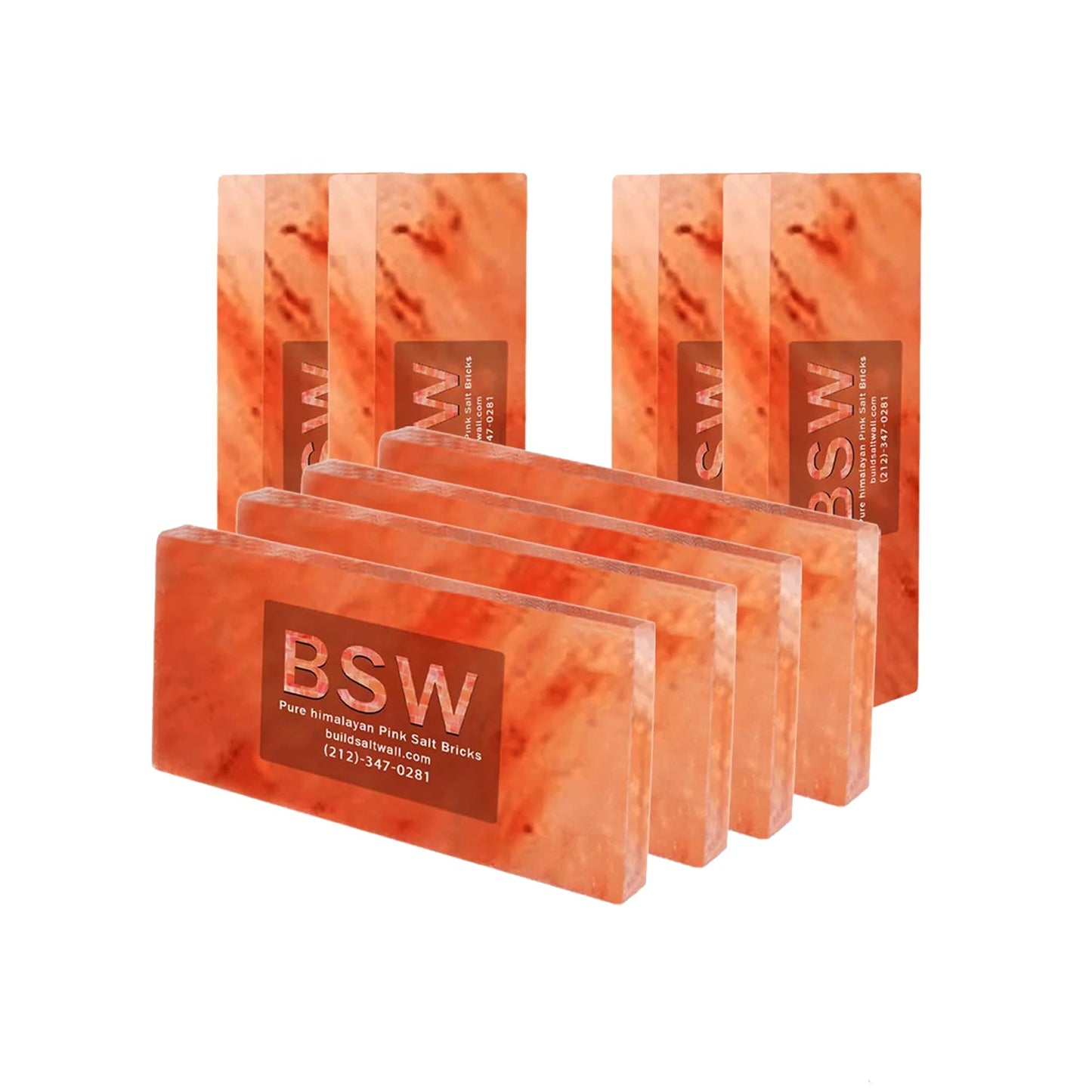 Bulk Himalayan Pink Salt Tiles 8x4x1 Natural Salt Blocks for Building Salt Room, Spa Walls, Sauna Therapy, Wellness Centers & Home Décor (10)