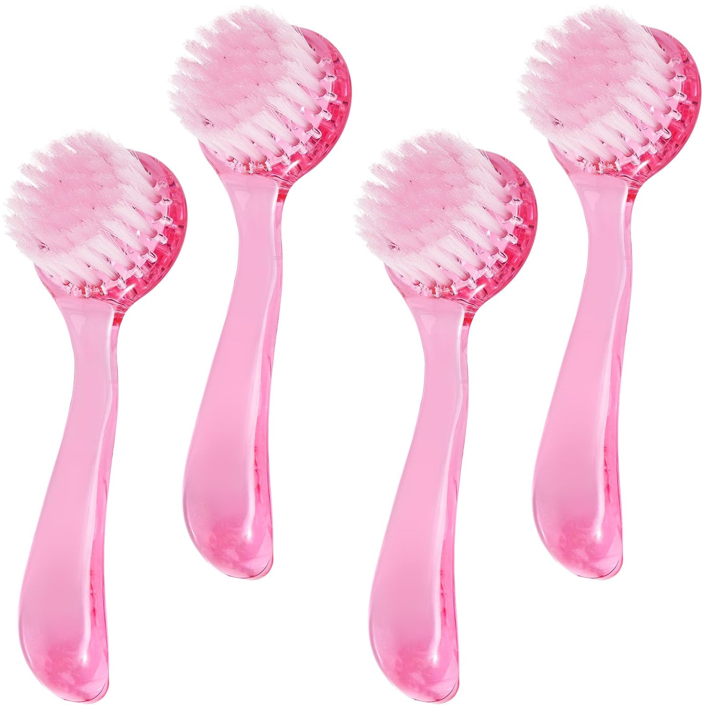4 Colors Facial Cleansing Brush, Beomeen Face Scrubber Exfoliating Brush Face Wash Scrub Exfoliator for Skin Care, Makeup Removal (Blue, Pink, Purple, Clear)