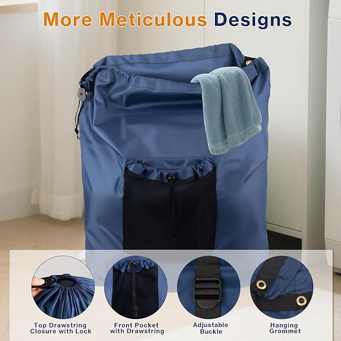 2-Pack Backpack Laundry Bags, Heavy Duty Laundry Bag Backpacks