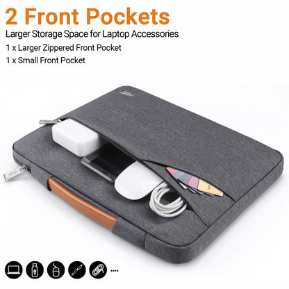 TECOOL 14 Inch Laptop Sleeve Protective Case for 14 Inch HP Lenovo Dell Acer Notebook Chromebook, 15'' MacBook Air M4 M3 M2, Waterproof Computer Case Bag with Handle and Pockets, Dark Grey