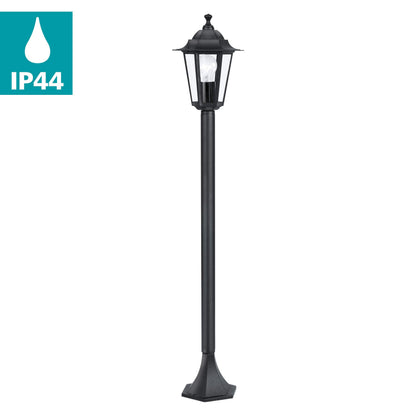 Eglo Laterna 4 Outdoor lamppost, Victorian Style Street lamp, Electric Garden and Driveway Light, cast Aluminium and Glass, Black Lantern, E27 Socket, IP44