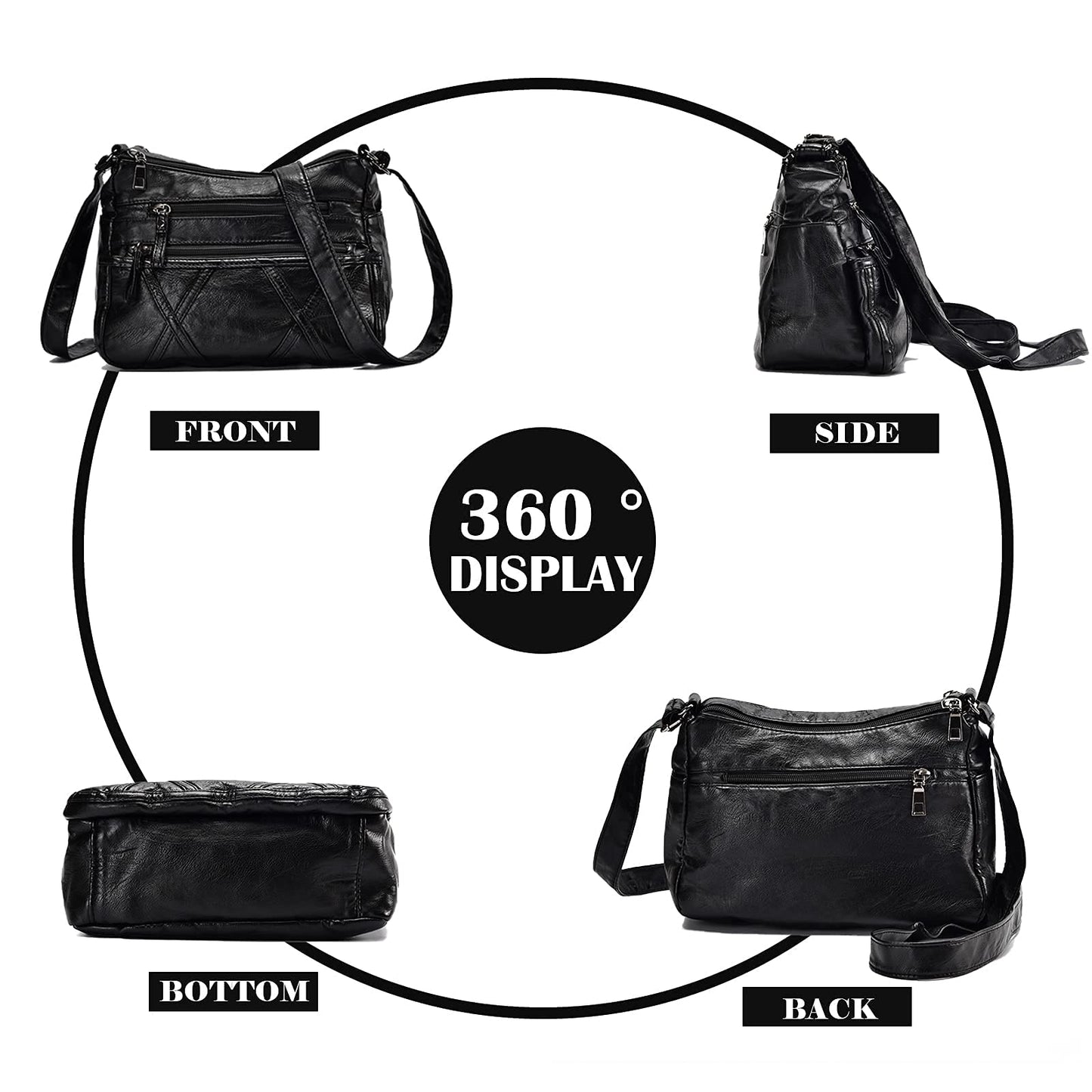Gladdon Handbags for Women Multi Pockets Casual Cross-body Bags Waterproof Purse and Shoulder Bags Slightly Messenger Bags for Daily Use