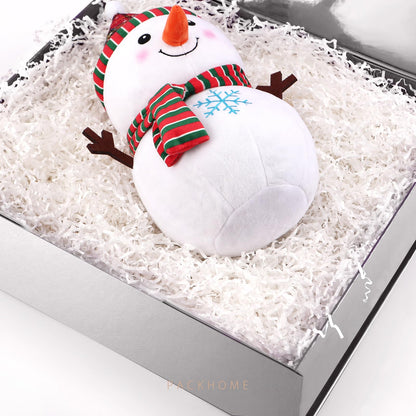 PACKHOME 17x14.5x5.5 Inches, Extra Large Gift Box with Lid, Magnetic Closure Box for Clothes and Large Gifts (Glossy Silver with Grass Texture)