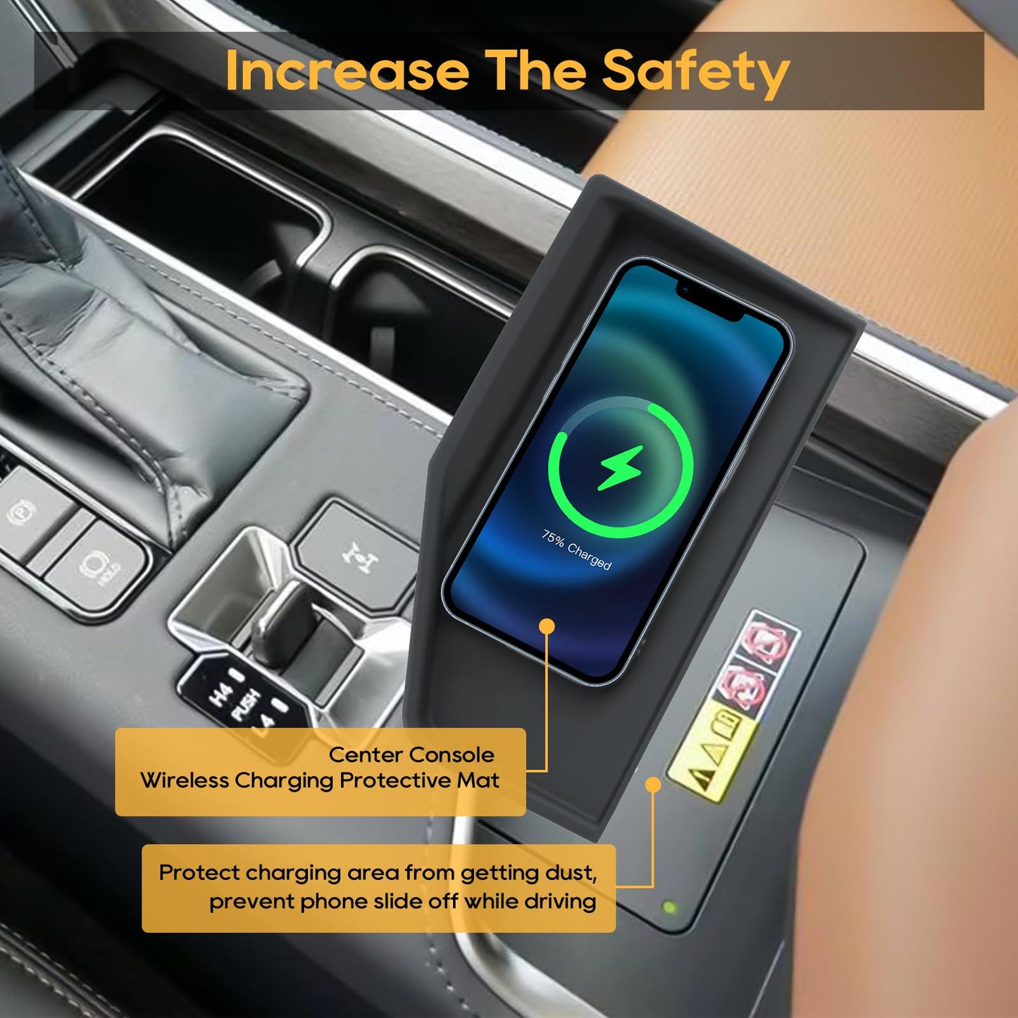 GX 550 Silicone Pad Center Console Wireless Charging Pad Mat for 2024 2025 GX 550 Non-Slip Pad GX550 Liner 2024 2025 GX 550 Accessories GX 550 Center Console Liner[Not for Cool Box Model]