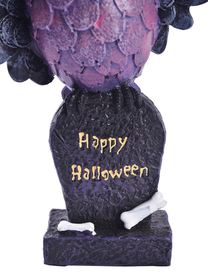 voiyio Resin Owl Statue Decor Home Indoor Halloween Party Decoration Figurine with Witch Hat Room Table Decoration Aesthetic Works of Art of Plastic (Purple)