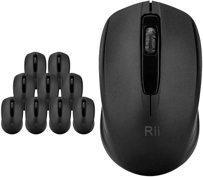 Rii Wireless Mouse, 2.4G Portable Computer Mice for PC, Laptop, Windows,Office Included Wireless USB dongle (Black)