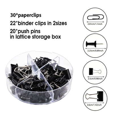 KAAKOW Black Desk Organizers and Accessories Office Supplies Set Stapler, Pen Holder, Phone Holder, Scissors, Pen, Ruler, 30 Paper Clips, 22 Binder Clip, 20 Tacks and 1000pcs Staples