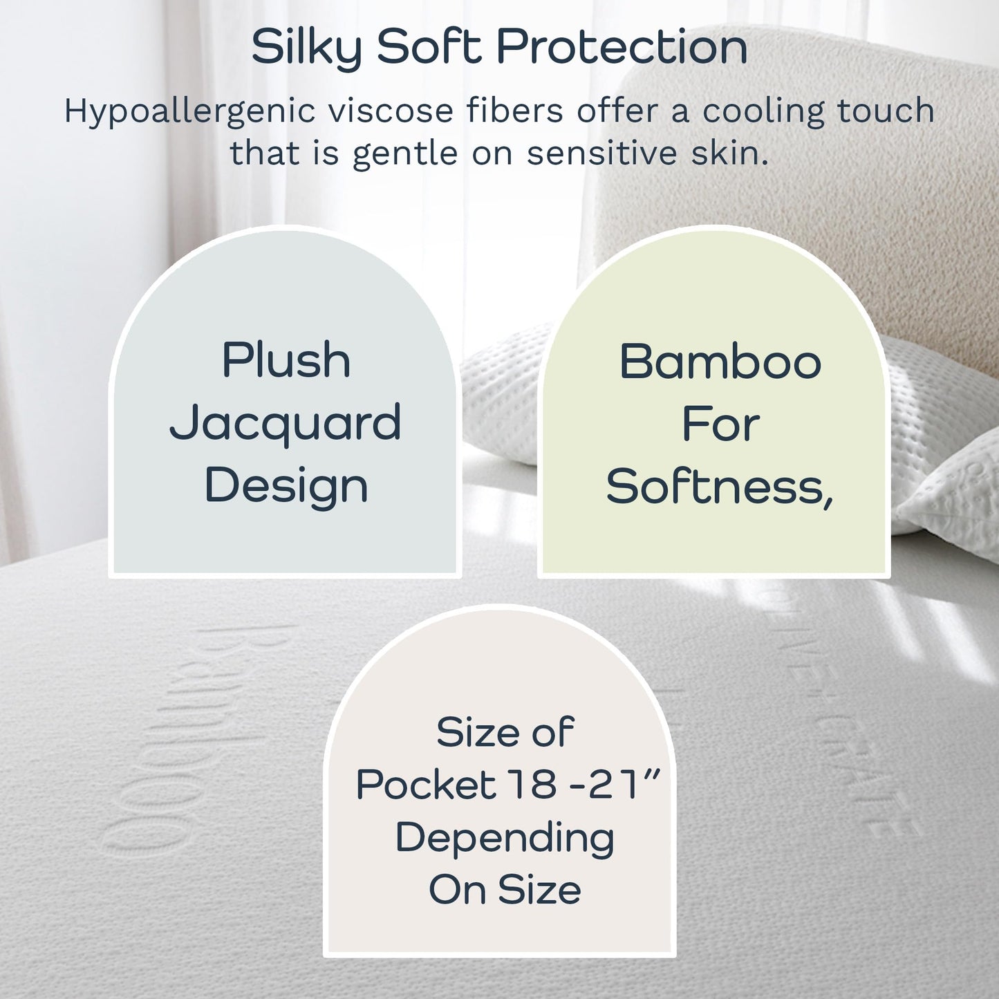 Olive + Crate 100% Viscose Bamboo Mattress Protector - Eco-Conscious Cooling Mattress Cover - Waterproof Hypoallergenic Protection - Breathable California King Shield Against Dust & Spills