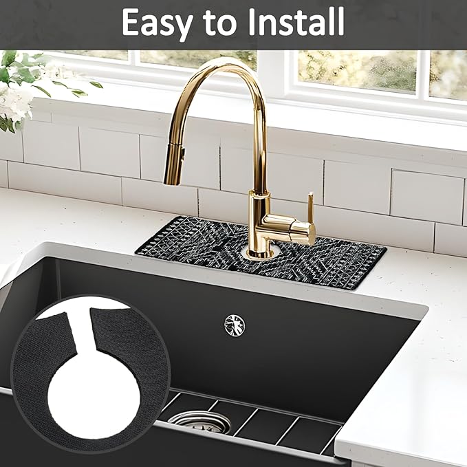 15" X 5.5" Kitchen Sink Splash Guard Faucet Mat Aztec Super Absorbent Fast