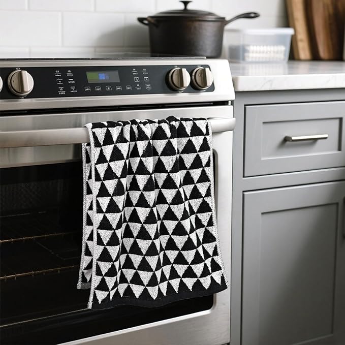 Black and White Hand Towels, 4 Pack Cotton Soft Face Towel 13x29 Inches