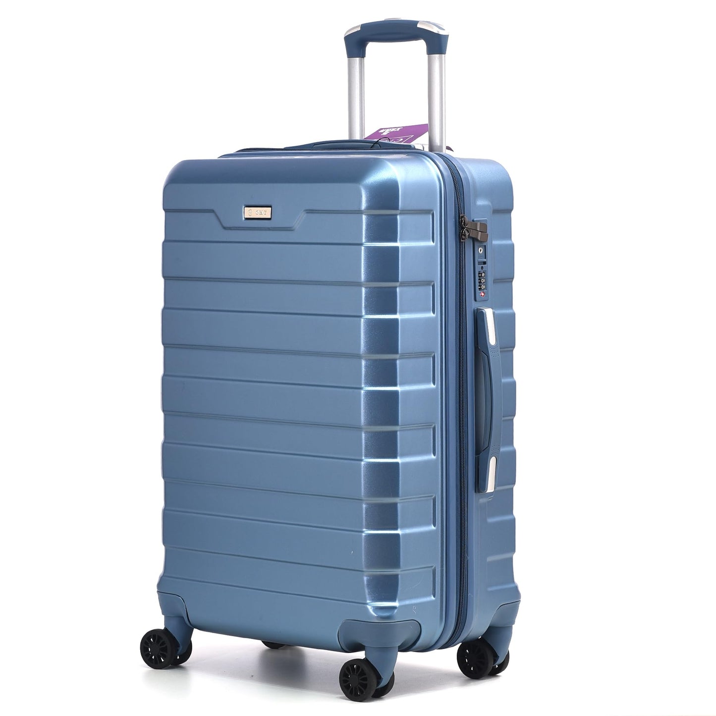 RMW Suitcase Large Medium Cabin Size | Hard Shell | Lightweight | 4 Dual Spinner Wheels | Trolley Luggage Suitcase | Hold Check in Luggage | TSA Combination Lock (Ice Blue, Medium 24")