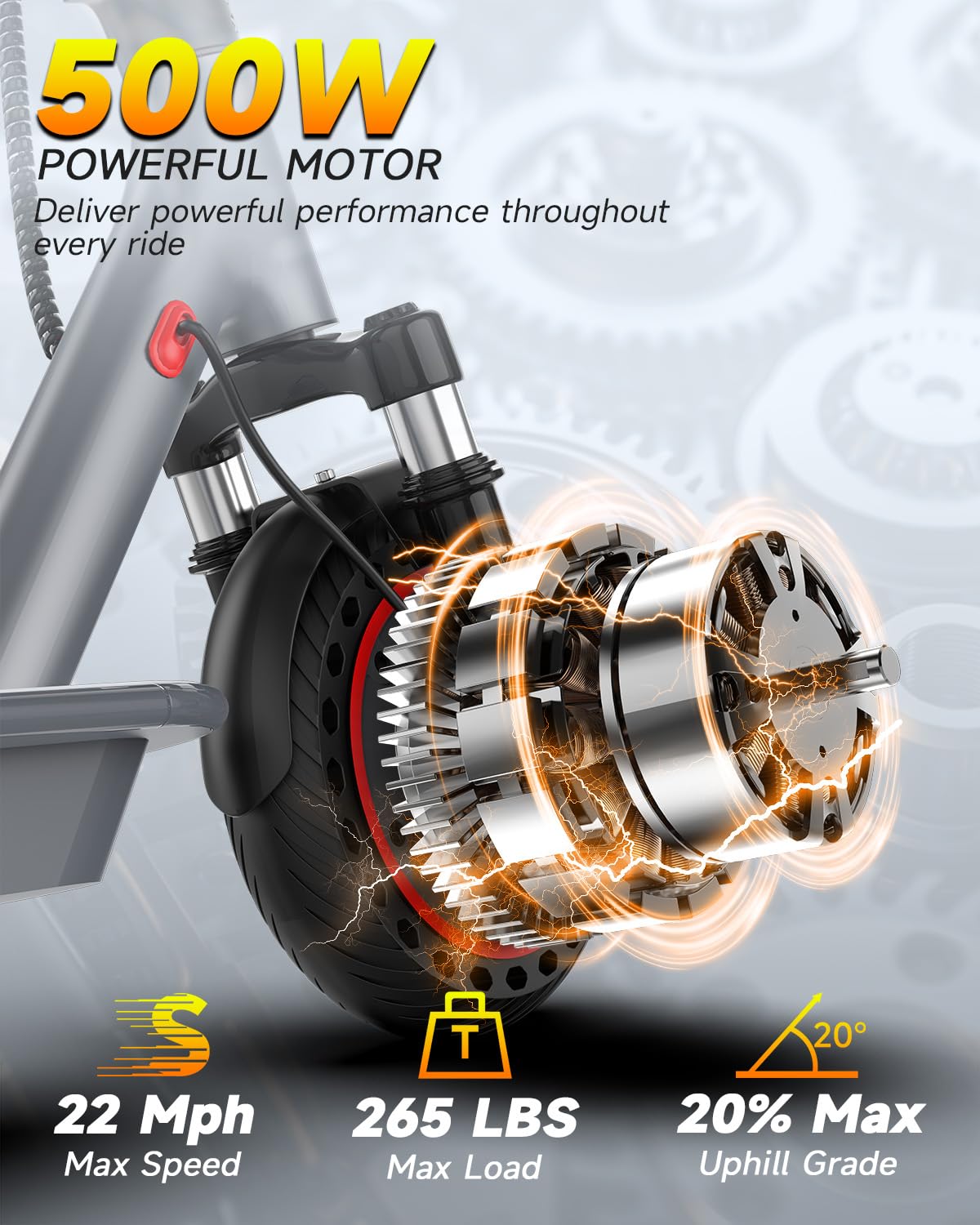 VOLPAM Electric Scooter with 8.5"/10" Solid Tire, 350W/500W Powerful Motor & 19/22 MPH Top Speed, 16-28 Miles Long Range, Folding E Scooter Choice