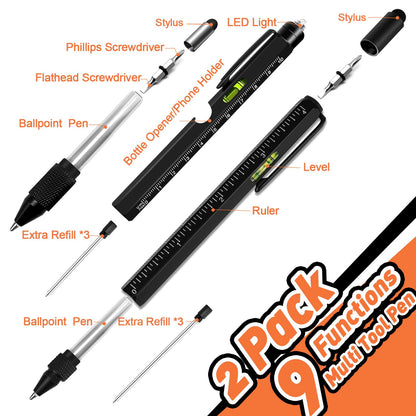 KEZKALS Fathers Day Mens Gifts for Husband Dad, 9 in 1 Multitool Pen Set Gifts for Men, Fathers Day Gift from Daughter Wife, Dad Gifts for Fathers Day, Anniversary Birthday Gifts for Men, Cool Gadgets