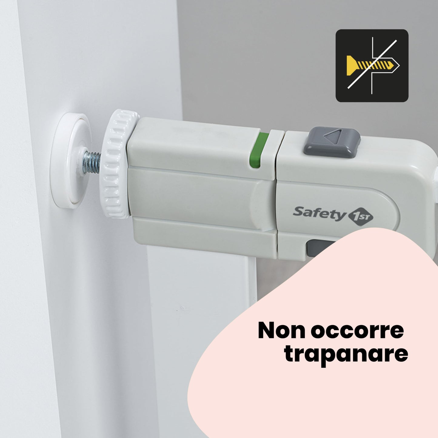 Safety 1st SecureTech Metal Gate, Pressure Fit Safety Gate, Baby Gate for Stairs and Doors, for Widths 73 to 80 cm, extendable up to 136 cm with extensions sold separately, Metal White